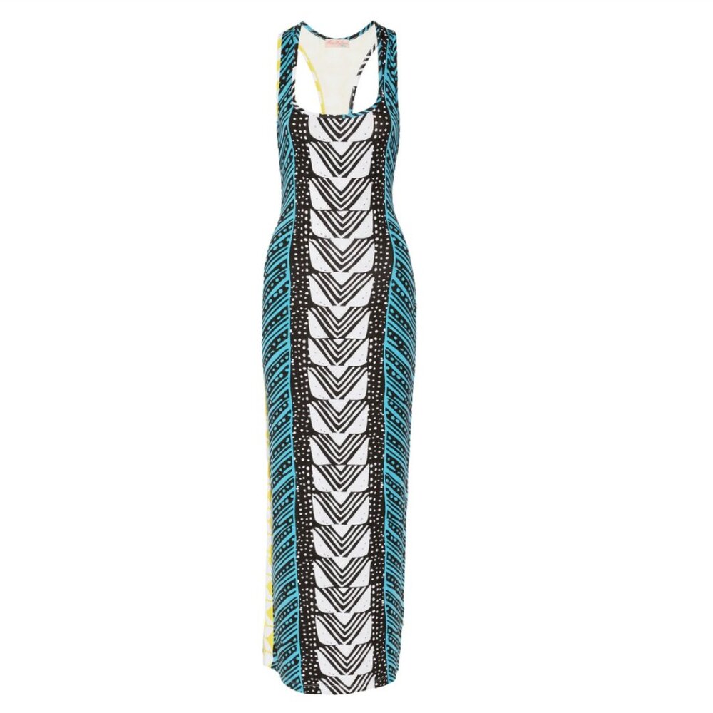 NEW Mara Hoffman Luau BodyCon Summer Maxi Long Sleevless Racerback Boho Dress XS